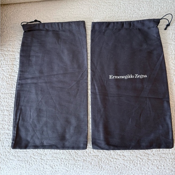 Ermenegildo Zegna SET OF 2 Storage Drawstring Dust Bag Cotton Black 15.5" x 8.5" - Picture 3 of 4